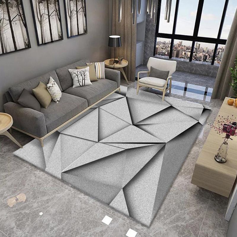 Multi Colored Novelty Rug Polypropylene Geometric Printed Area Carpet Non-Slip Backing Washable Rug for Parlor