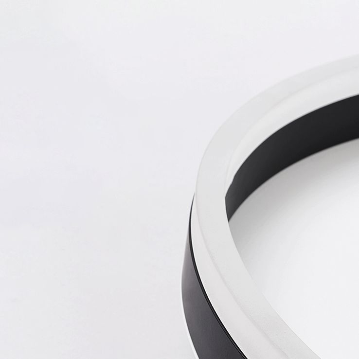 Aluminum LED Ceiling Light Round Black Modern Flush Mount Lamp for Living Room