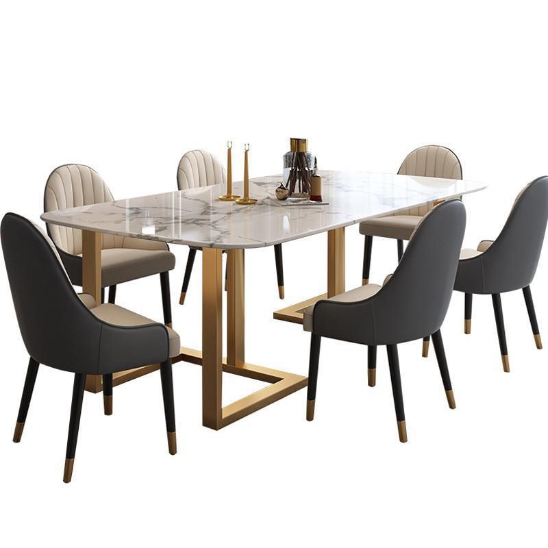 Modern 1/7 Pieces Dining Set Rectangle Stone Dining Table for Dining Room Kitchen