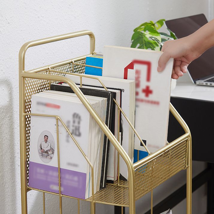 13.8"L Glam Style Bookcase Open Back Shelf Bookcase for Office and Study Room