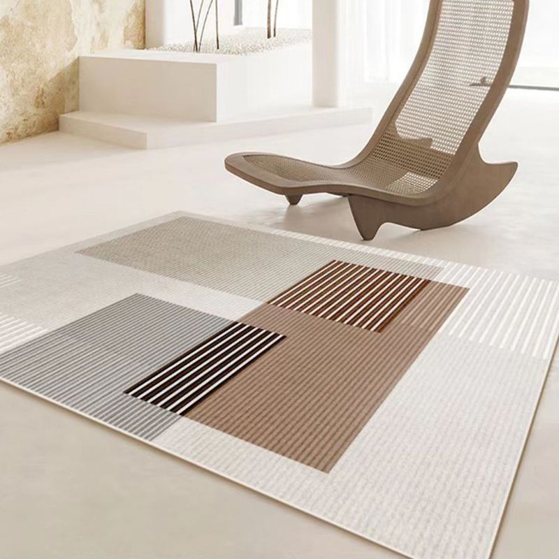 Simplicity Area Carpet Apricot Rug Polyester Stain Resistant Area Rug for Living Room