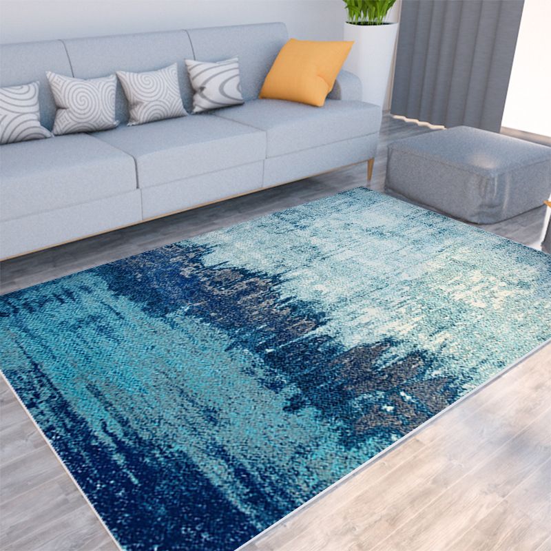 Orange Modern Rug Polyester Abstract Rug Non-Slip Backing Rug for Home Decoration