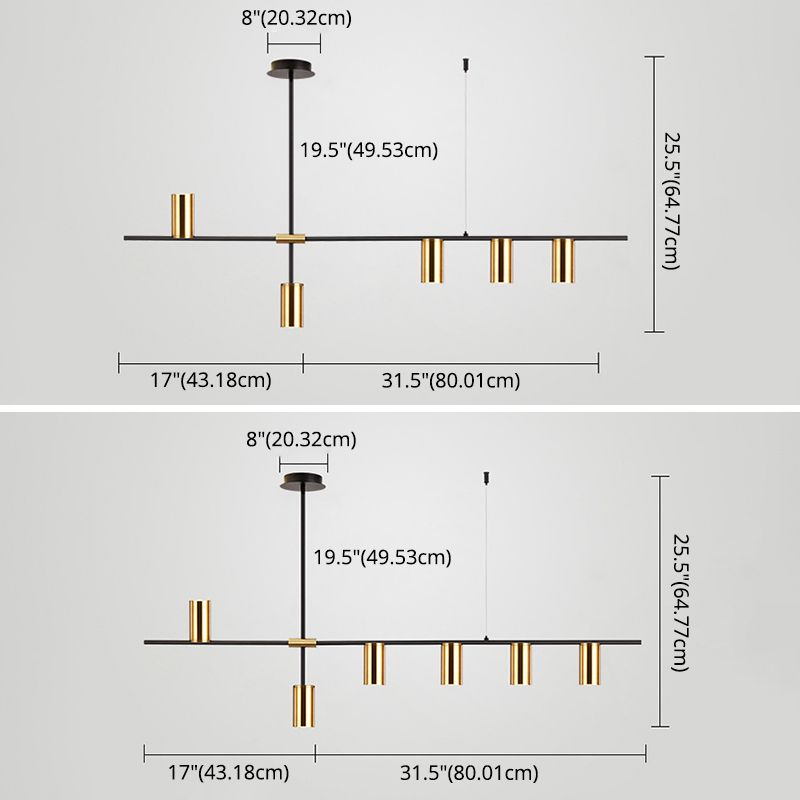 Cilindri della metà del secolo Luci lampadari dell'isola illuminazione isola metallica