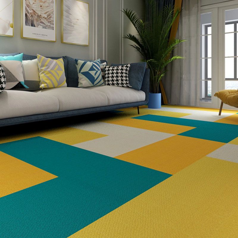 Carpet Tile Fade Resistant Non-Skid Solid Color Loose Lay Carpet Tiles Living Room