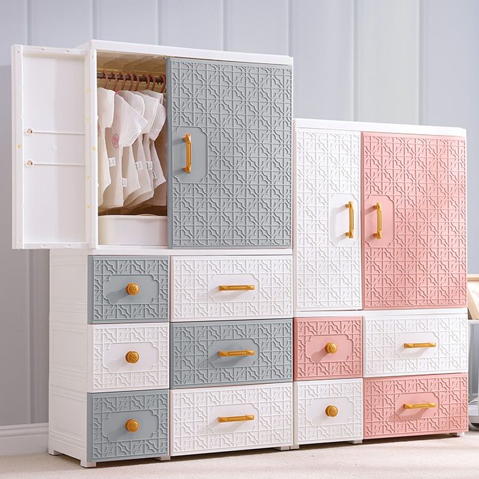 Hinged Wardrobe Cabinet with Legs Plastic Wardrobe Closet for Home