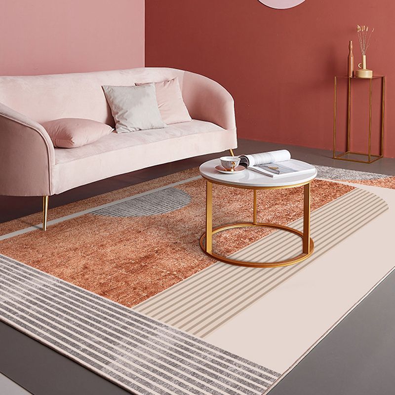 Atrovirens Pattern Rug Polyester Modern Rug Non-Slip Backing Rug for Living Room