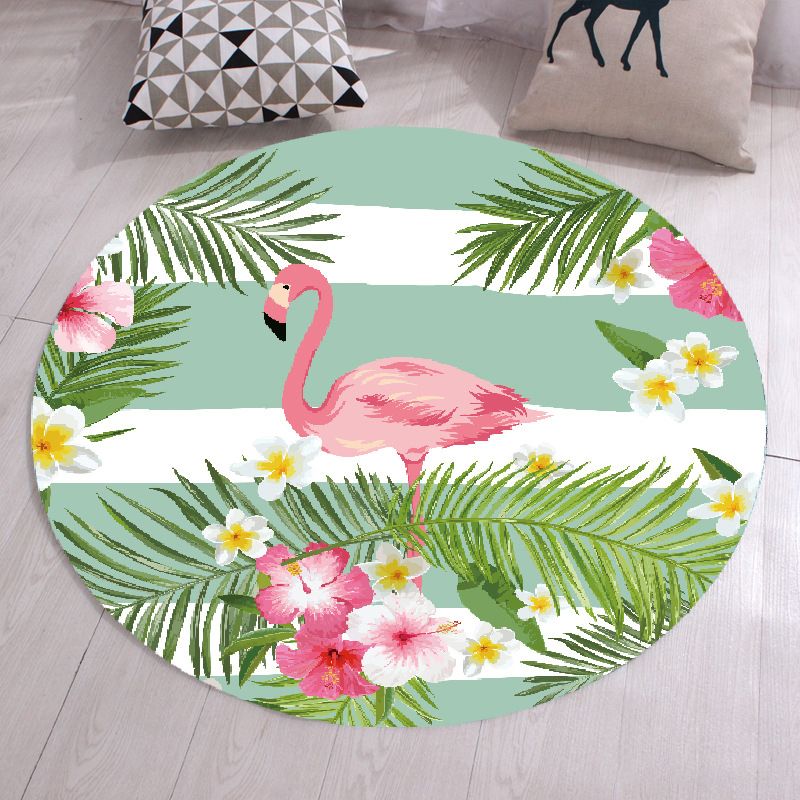 Modern Cartoon Print Rug Multi-Color Polyster Area Rug Anti-Slip Backing Machine Washable Carpet for Kids Room