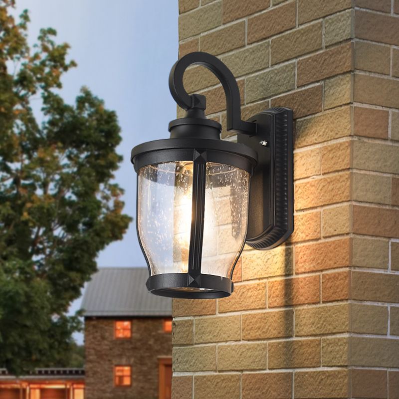 Black Single Light Wall Mount Lighting Warehouse Seedy Glass Urn Wall Lamp Fixture