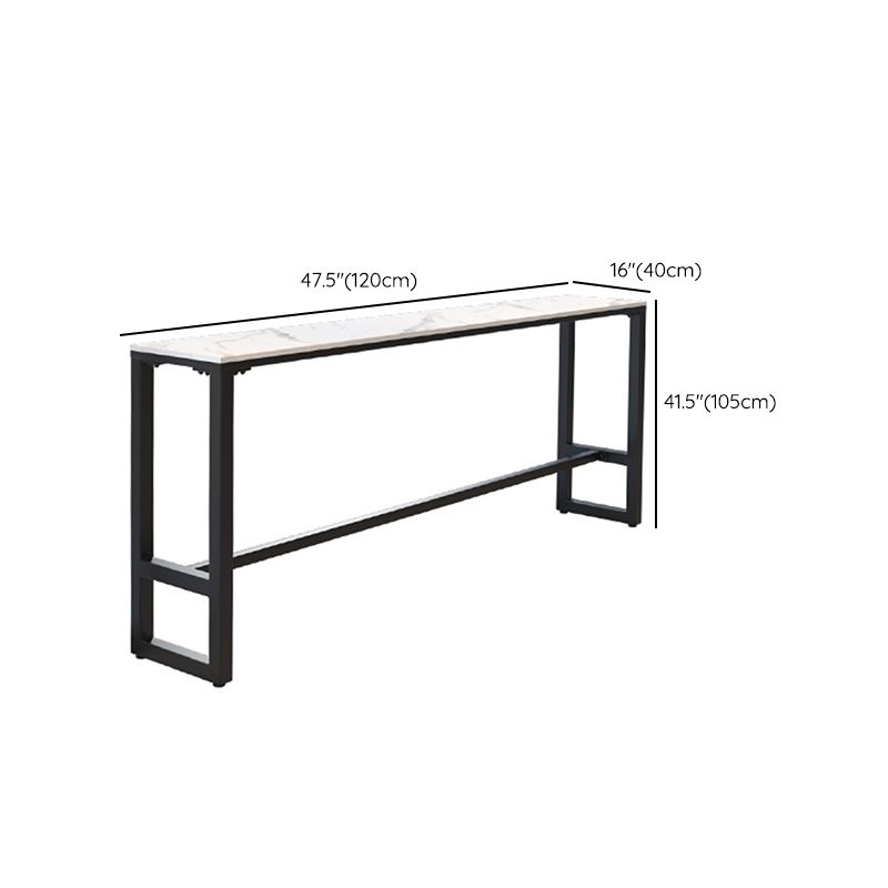 Glam Rectangle Bar Table Set 1/4/7 Pcs Iron Frame Bar Table and Upholstered Stools