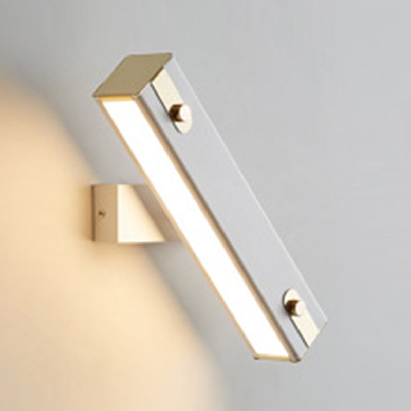 Modern Metal Rotatable Wall Light Rectangle 12" Wide LED Wall Sconce for Living Room