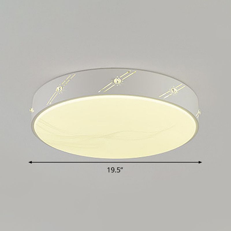 Ronde plafondlamp, eenvoudige metalen witte LED-inbouwmontage met acrylverspreider voor slaapkamer