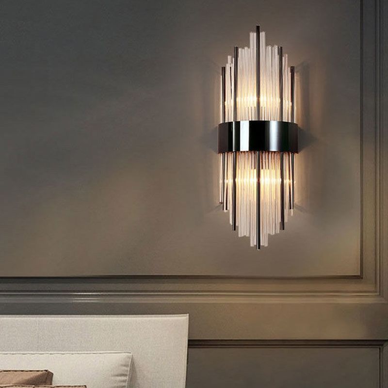 Crystal Geometry Shape Wall Lights Modern Style 2 Light Wall Sconce for Dining Room