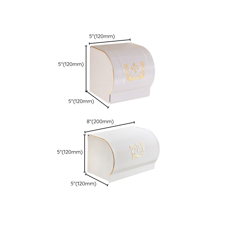 Vintage Bathroom Accessory Set Aluminum Paper Holder in White