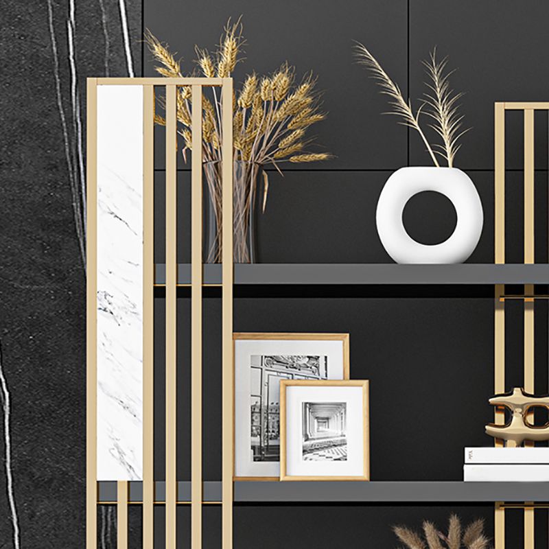 78.74"H Bookshelf Open Back Glam Style Bookcase for Study Room Home Office