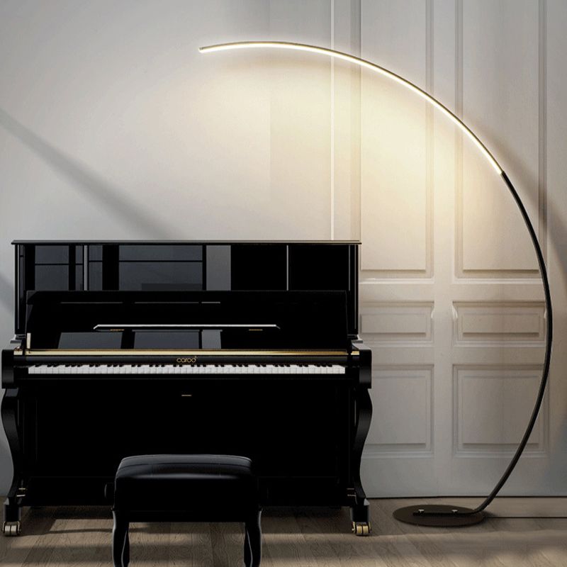 Linear Shape Metal Floor Light Modern Style 1-Light Floor Mount Light