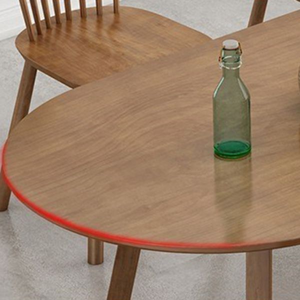Oval Dining Table Modern Pine Solid Wood Dining Table with Natural Finish Legs