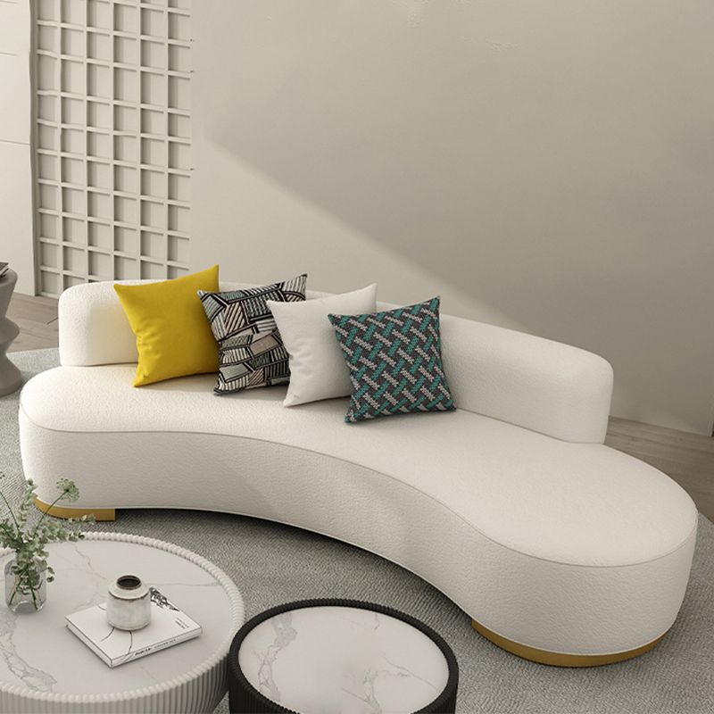 Contemporary Wool Sofa Armless Tight Back Sofa in Beige For Living Room
