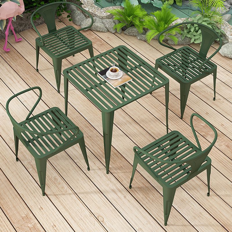 Modern Style Metal Dining Set 1/2/5/7 Pieces Dining Table Set for Outdoor