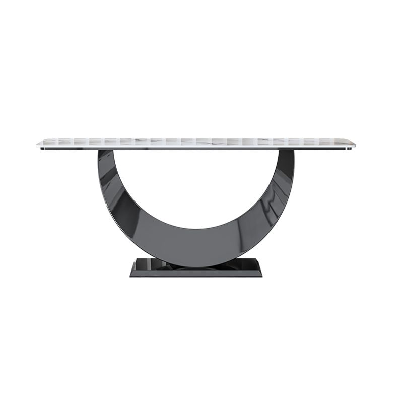 Stone Rectangle Console Table 1-shelf 31.5" Tall Accent Table