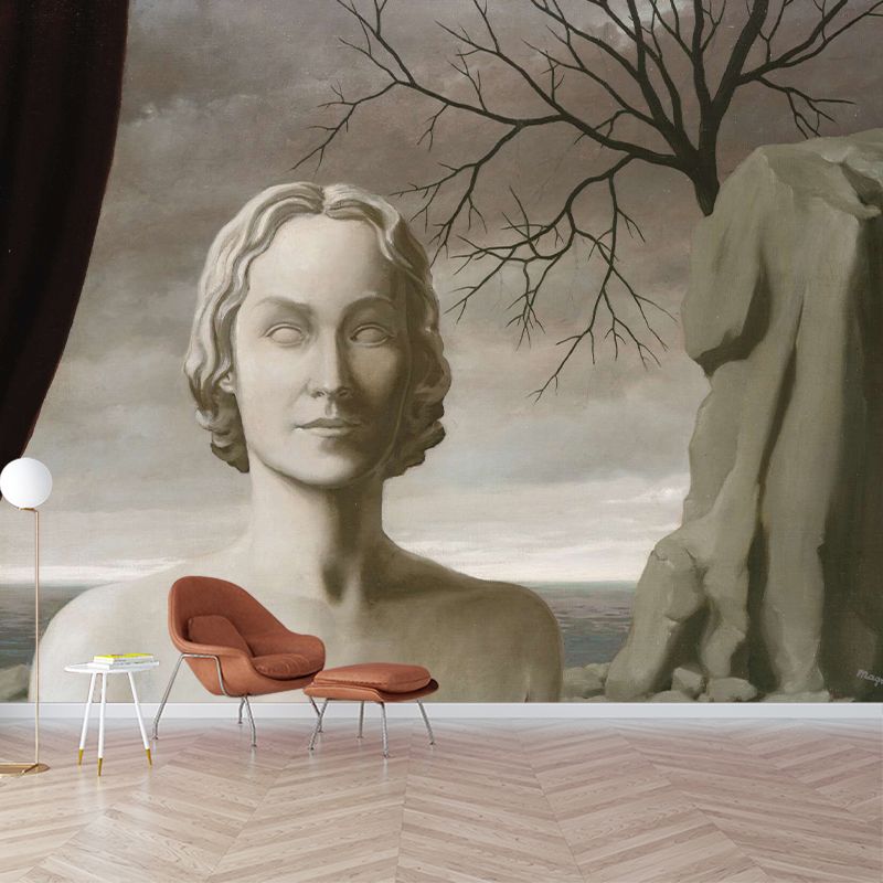 Woman in Wilds Mural Wallpaper Surreal Moisture Resistant Bedroom Wall Decor, Custom Print