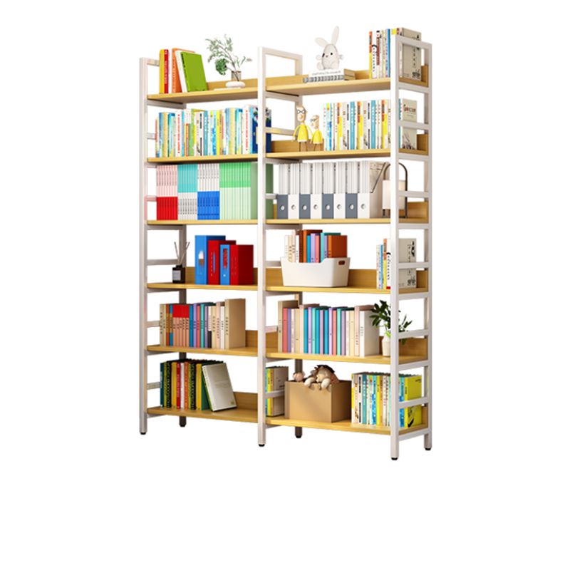 Open Back Natural Bookcase Standard Scandinavian Engineered Wood Bookshelf