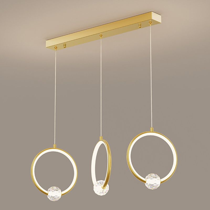 Modern Style Round Shade Hanging Light Crystal Light Pendant Lamp for Dining Room