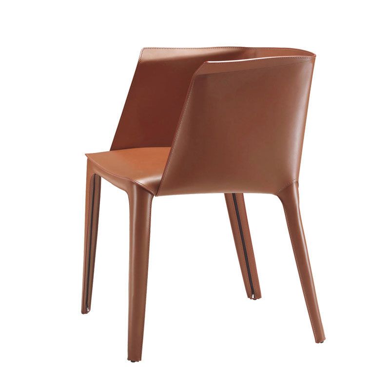 Leather Arm Chair Solid Back Indoor Dining Chair for Dining Room