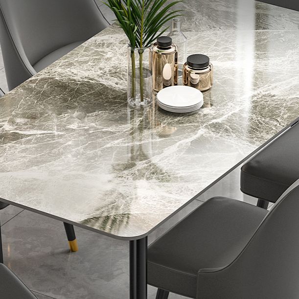 1/2/5/7 Pieces Dining Room Set Nordic Sintered Stone Dining Table Armless Chairs