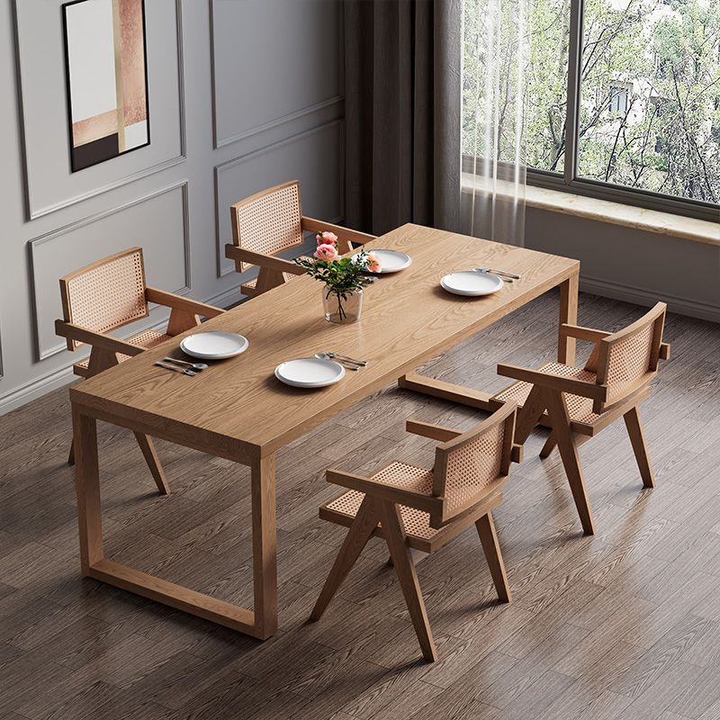 Modern Rectangle Wood Dining Table 1/2/5/7 Pieces Dining Set for Dining Room