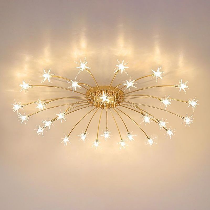 Modern Simple Star Shape Ceiling Light with Glass Shade for Living Room