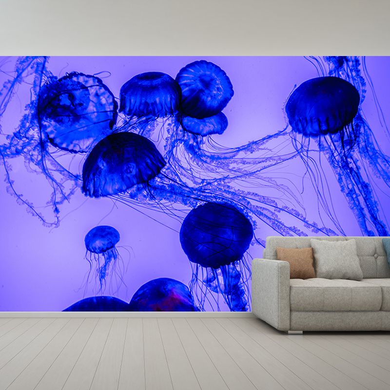 Lifelike Wall Mural Jellyfish Patterned Living Room Wall Mural