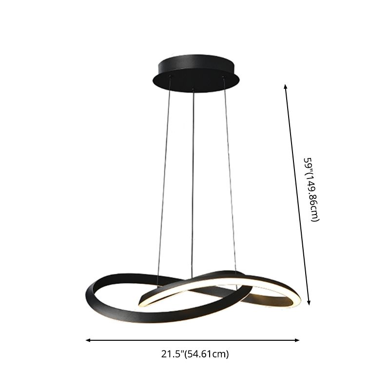 Spiral Ceiling Lights Black Acrylic LED Modern Styles for Living Room Bedroom
