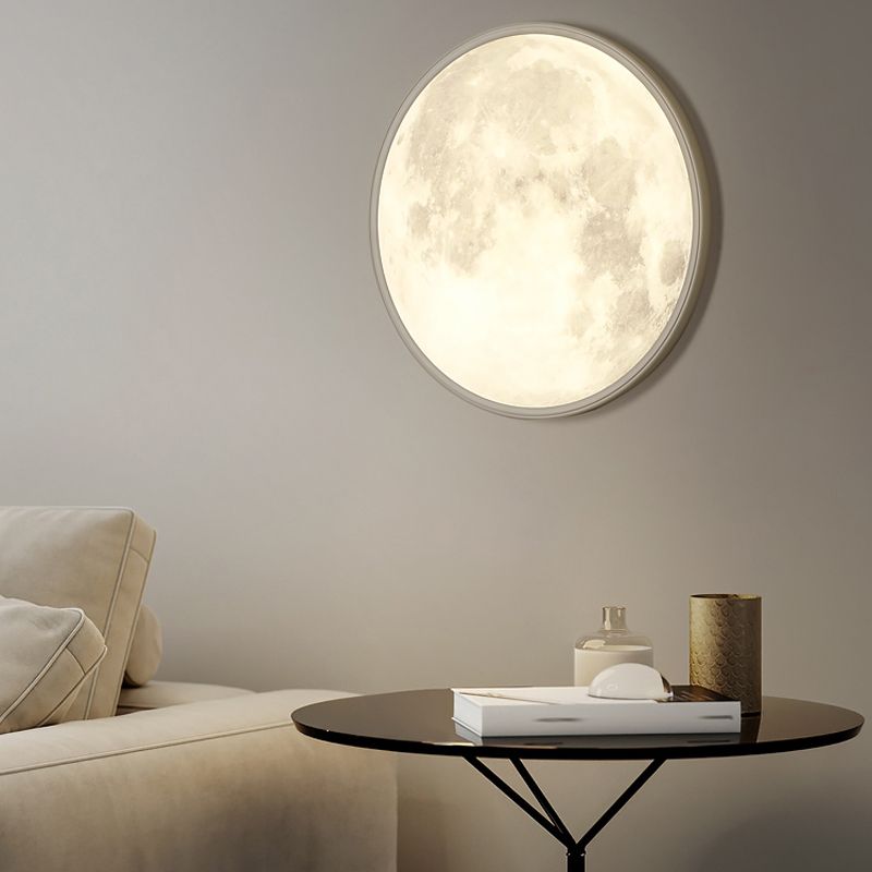 LED Modern Metal Wall Sconce Circular Shape Wall Light with Acrylic Shade for Bedroom