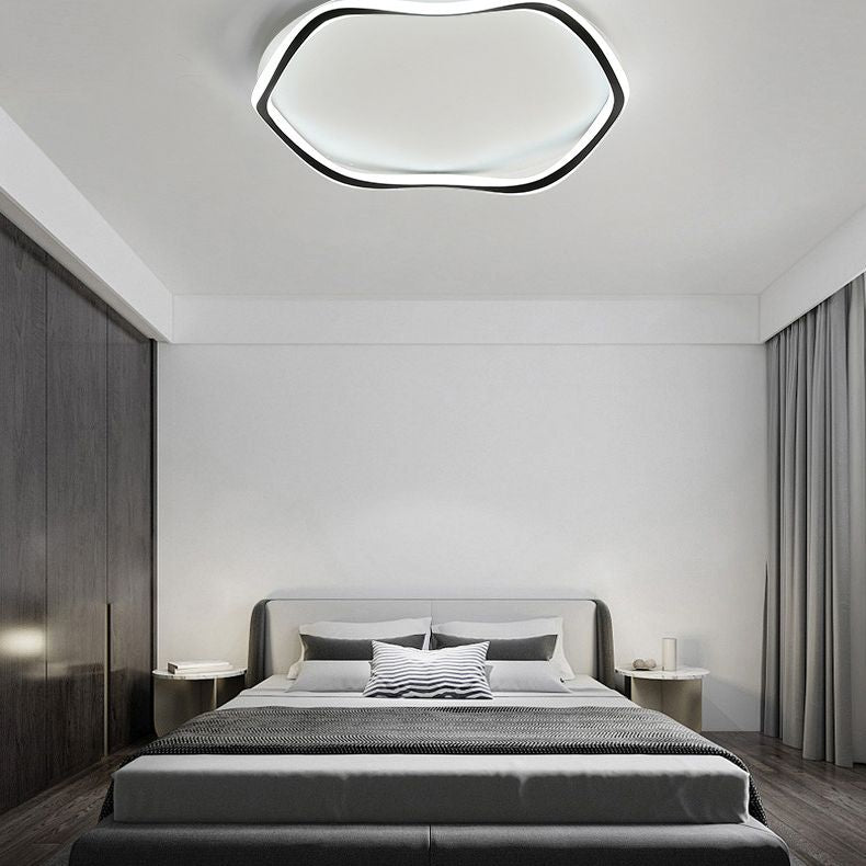 Modern Style Wave Flush Ceiling Light Metal 1-Light Flush Mount Ceiling Lighting Fixture