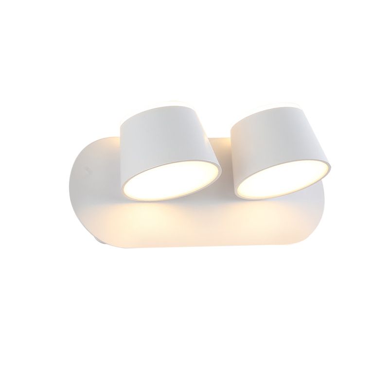 1/2/3 Lights Clice murale de la chambre avec une nuance en métal à cône MODERNE BLANC / VANIÈME ÉCLAIR