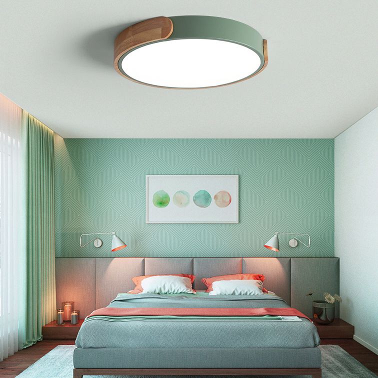 Modern Style 1-Light Flush Mount Light Fixtures Cylinder Metal Flush Ceiling Led Light Fixture