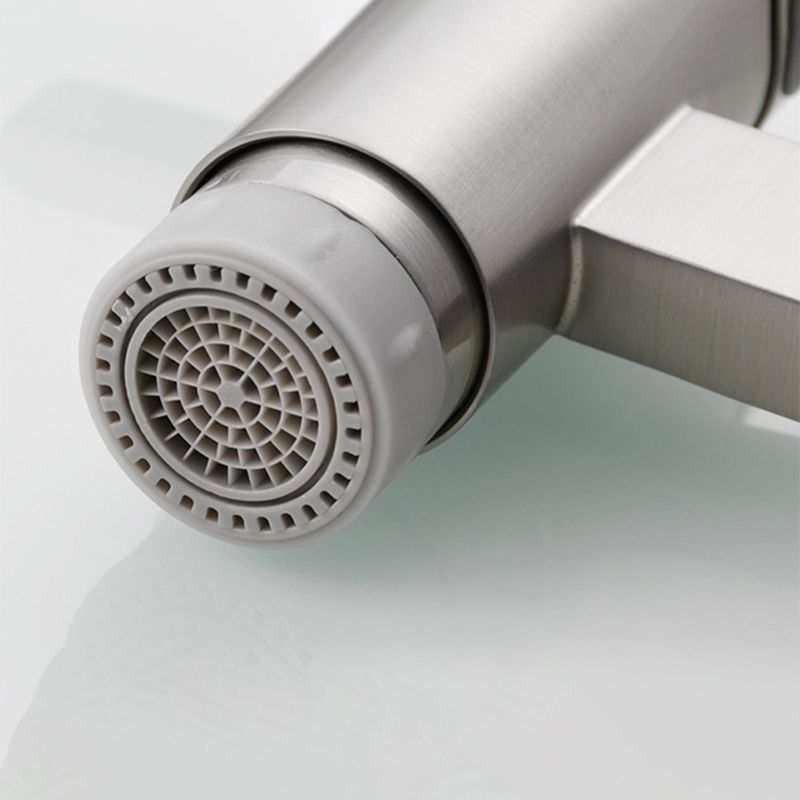 Modern Pull Down 2-Handle Pot Filler Low Profile Wall-mounted Faucet