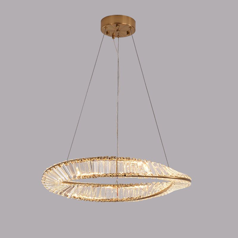 Contemporary Luxury LED Pendant Light Crystal Circular Chandelier for Dining Room