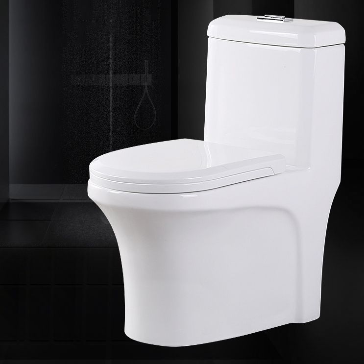 Modern Elongated Toilet Bowl White Flush Toilet with Seat for Bathroom