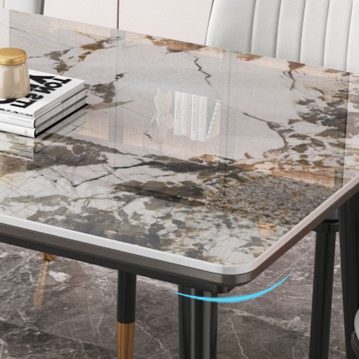 Modern Rectangle Dining Set 1/4/5/7 Pieces Stone Top Legs Indoor Dinette Set
