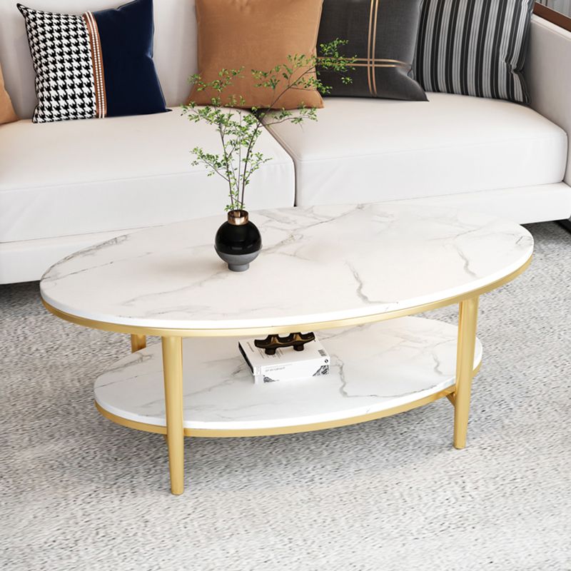 Glam Slate Coffee Cocktail Table Oval Coffee Cocktail Table for Living Room