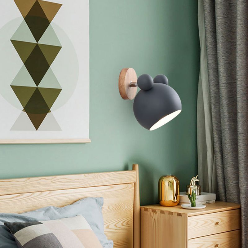 Metal Wall Lights Modern Macaron Style 1 Light Wall Sconce for Bedroom