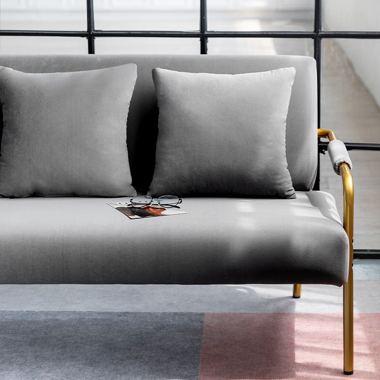 Velvet 3-seater Sofa with Pillow Top Arm for Apartment 28.35" High