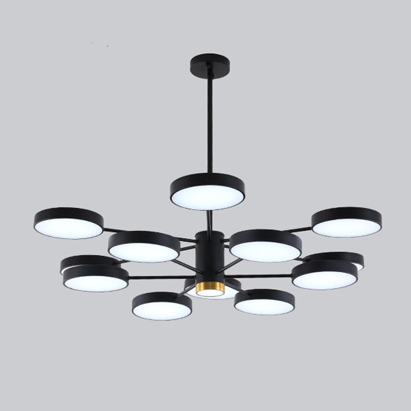 Metal Round Shape Hanging Ceiling Light Modern Style Multi Lights Hanging Light