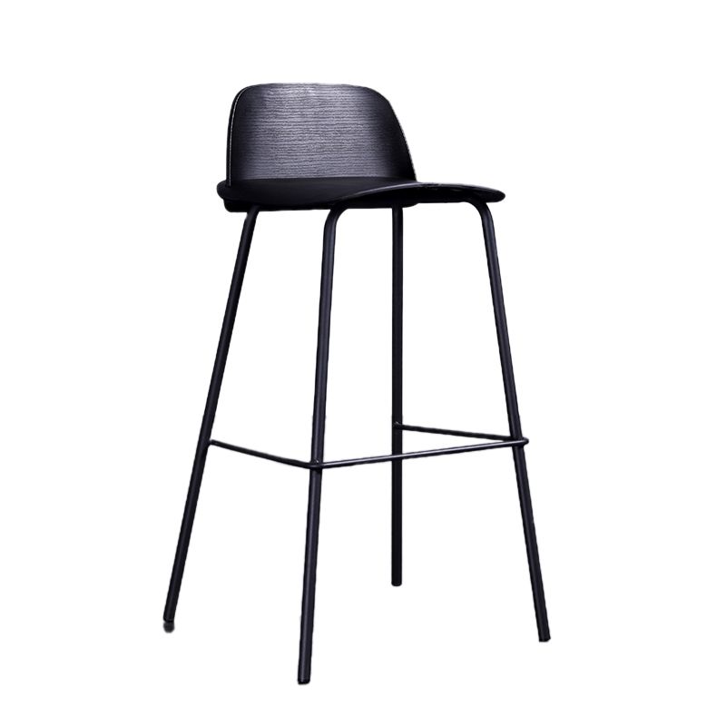 Industrial Style Bar-stool Rectangle PP Seat Counter Stool for Kitchen Bar