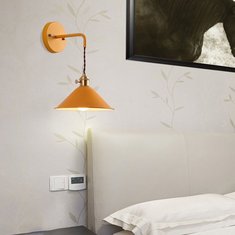 Contemporary Macaron Metal Wall Light Cone Shaded Lighting for Room