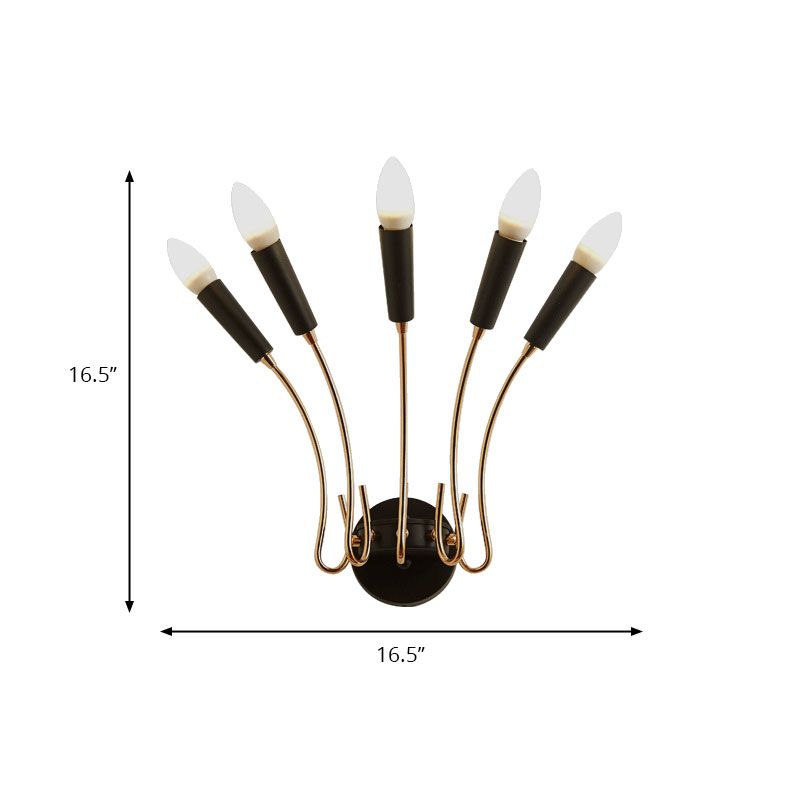 5-Lights Rocket Shaped Wall Lamp Contemporary Metal Wall Sconce Light for Living Room