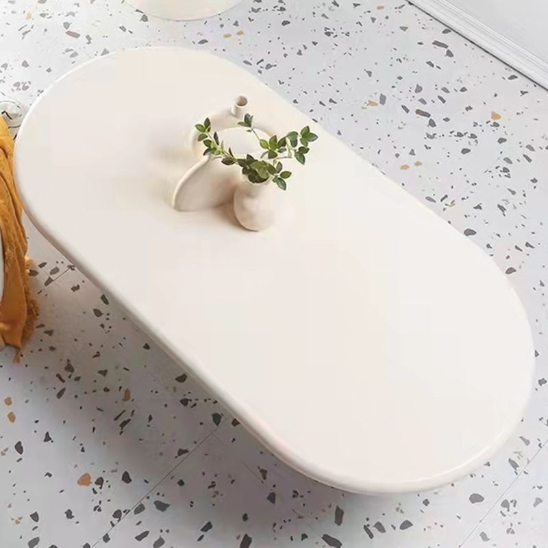 Solid Wood Coffee Table White Minimalist Coffee Table for Living Room