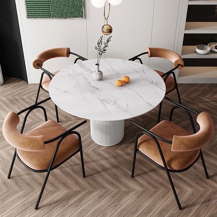 Modern 1/5 Pieces Dining Set Round Stone Dining Table for Dining Room