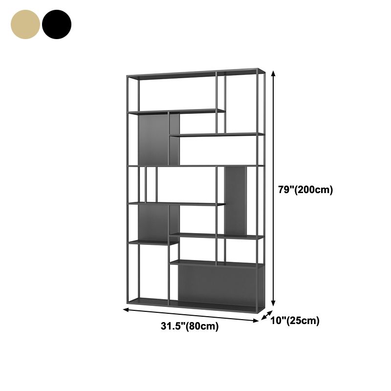 Metal Etagere Bookcase Modern Open Back Bookshelf for Home Office